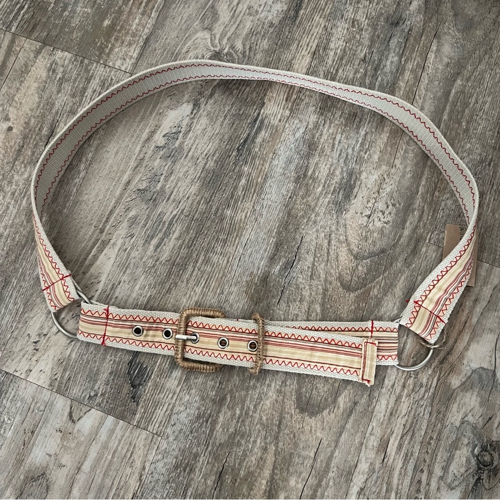 Y2k Striped Canvas Belt - Picture 1 of 3